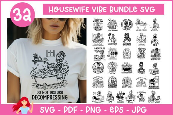 32 Housewife Vibe Super Bundle SVG for Graphics and Crafts