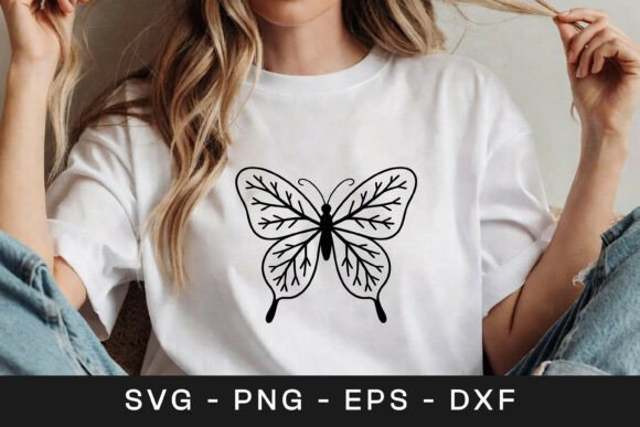 Butterfly Outline Line Art SVG PNG Review