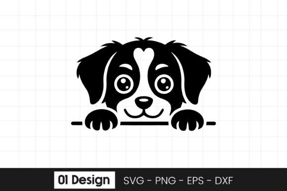 Cute Puppy Dog Peeking Clipart SVG PNG for Graphics and Crafts