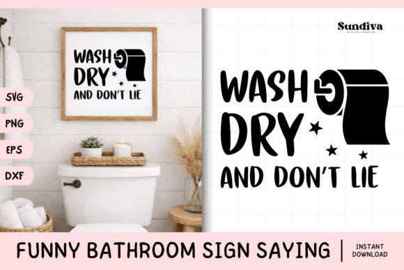 Funny Bathroom Sign Saying SVG 4 for Graphics and Crafts