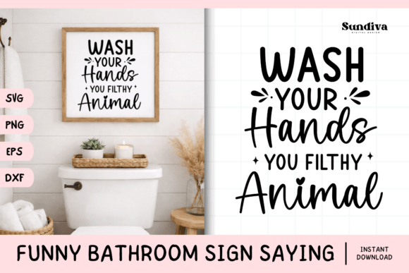 Funny Bathroom Sign Saying SVG 6 for Crafts and Graphics