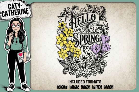 Hello Spring Vintage Floral Quote Review