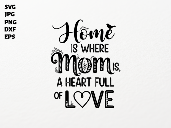Home is Where Mom is Love SVG for Cricut Graphics