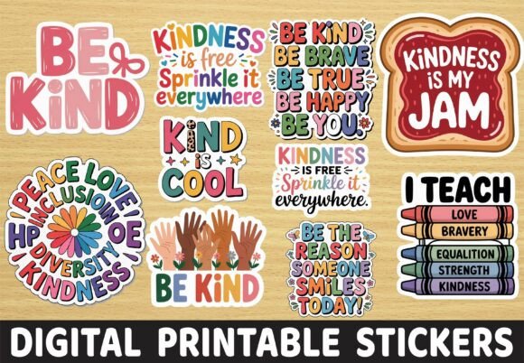 Kindness Matters Positive Quote Stickers for Graphics and Crafts