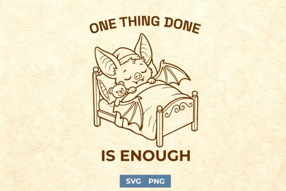 Mental Health Bat SVG - One Thing Done Graphics for Crafts