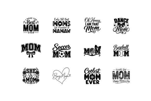 Mom Typography Quote Design Bundle for Crafts and Graphics