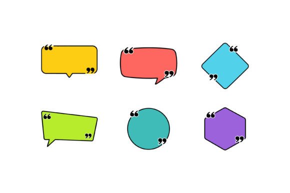Speech Bubble Quote Shape Set: Graphics for Crafts