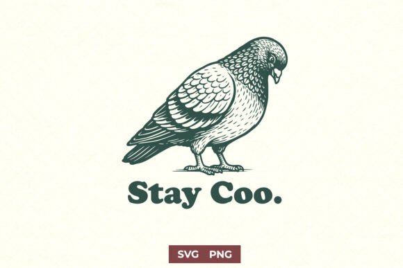 Stay Coo SVG Funny Pigeon Shirt Design for Graphics and Crafts